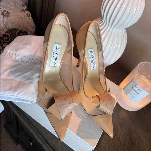 Jimmy Choo Tan Pointed Toe Heels - Picture 9 of 15